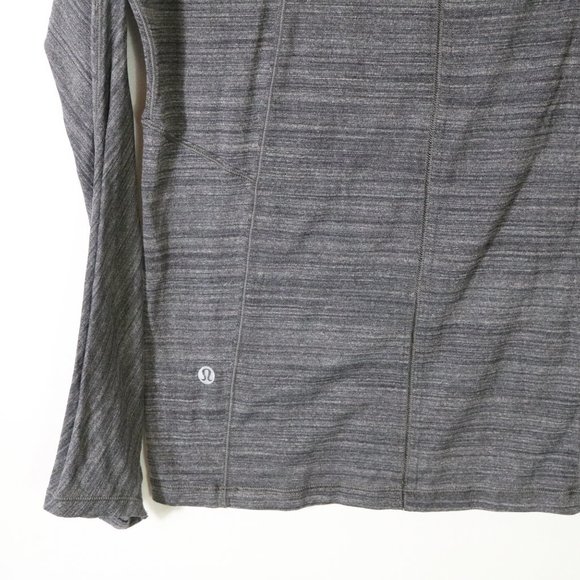 Lululemon Heathered Gray long Sleeve Athletic Shirt Size 6 Scoop Neck - Picture 5 of 5